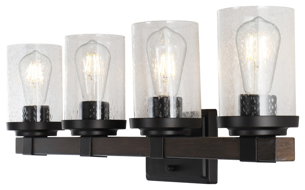 Bungalow Iron LED Vanity Light, Oil Rubbed Bronze, 4 Bulb