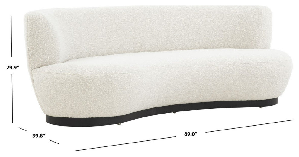 Safavieh Couture Stevie Boucle Curved Back Sofa, Ivory