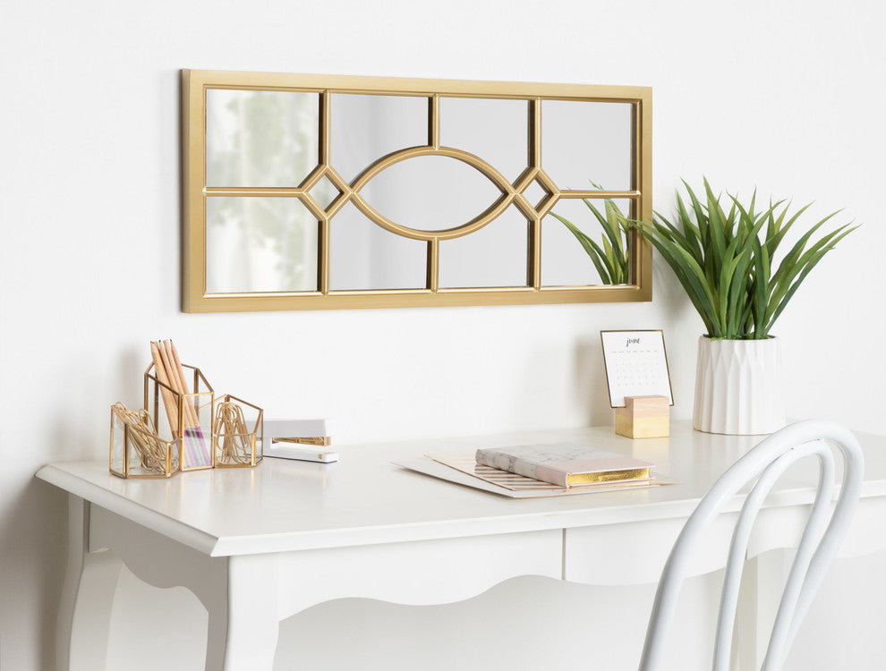 Cassat Framed Wall Accent Mirror, Gold 13x30