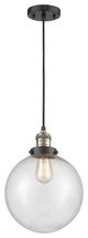 X-Large Beacon 1-Light Mini Pendant, Black Antique Brass, Seedy