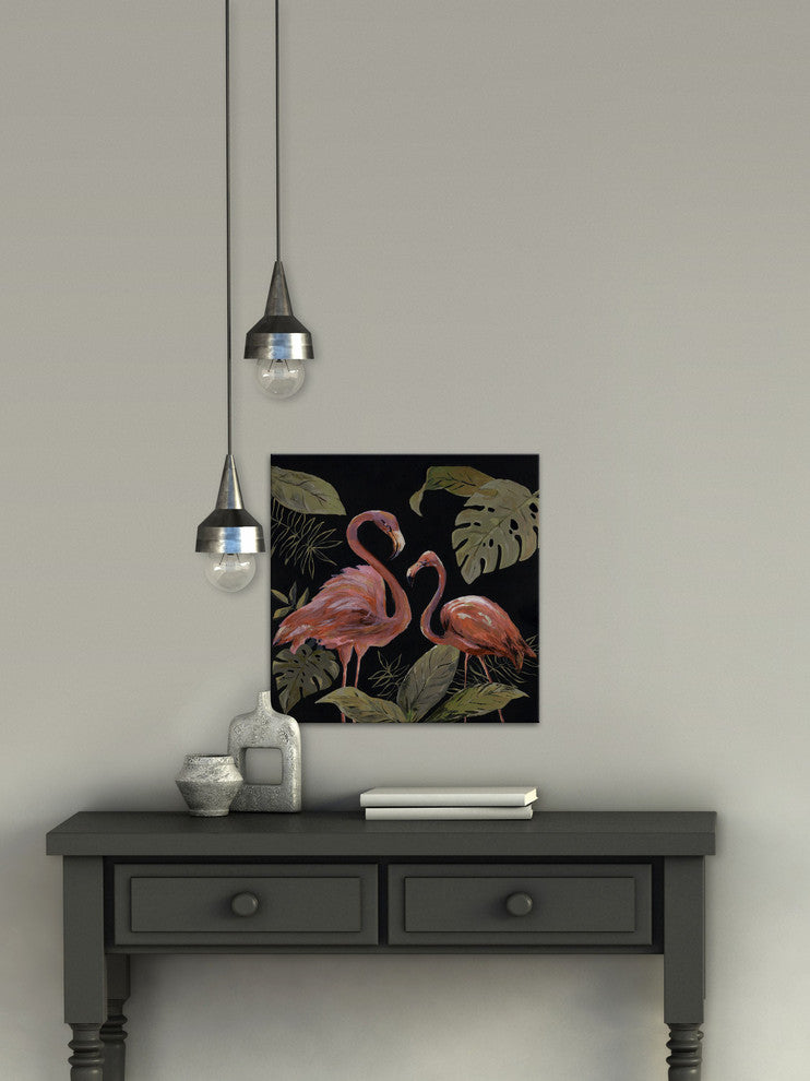 "Flamingo Sweetheart III" Painting Print on Wrapped Canvas, 40"x40"