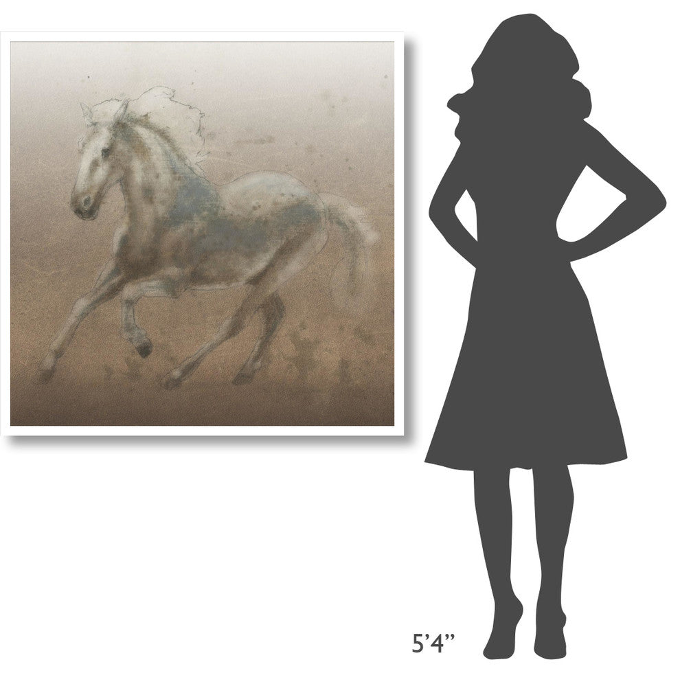 "Stallion II on Leather" Digital Paper Print by James Wiens, 42"x42"
