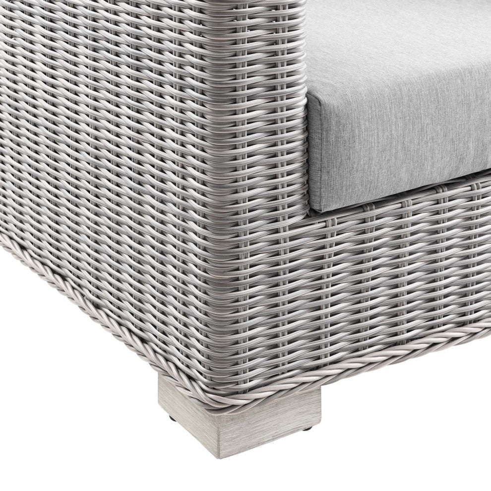 Outdoor Patio Wicker Rattan 7Piece Sectional Sofa Furniture Set Light Gray