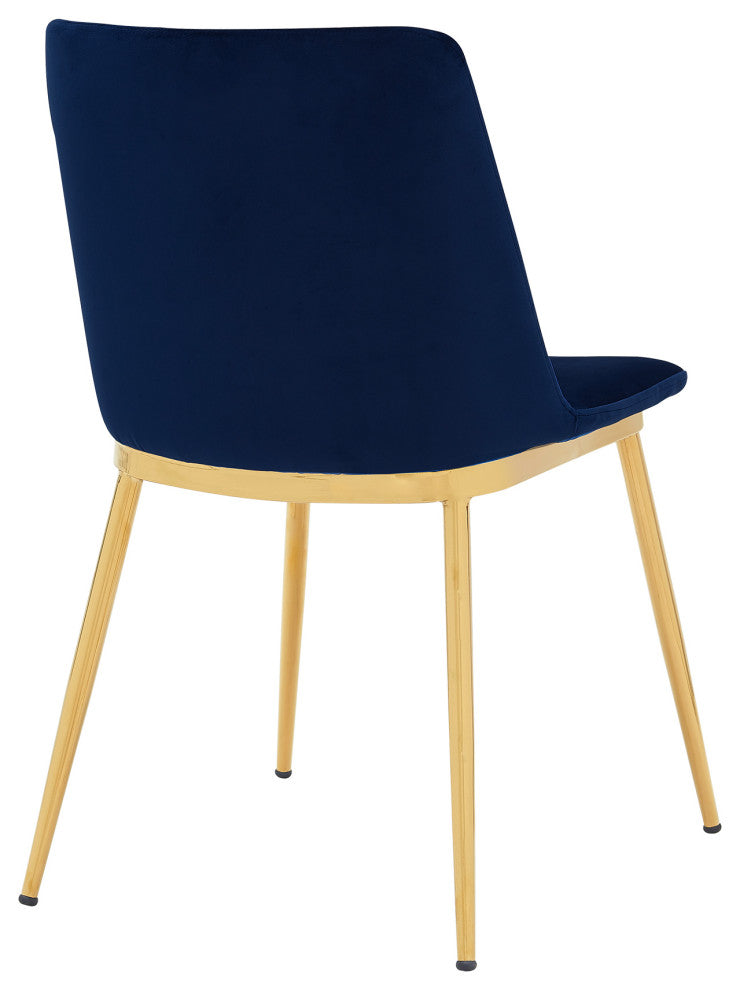 Messina Blue Velvet 7-Piece Rectangular Dining Set