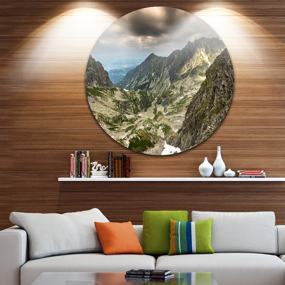 Tatra Mountains From Hiking Trail, Landscape Disc Metal Wall Art, 11"