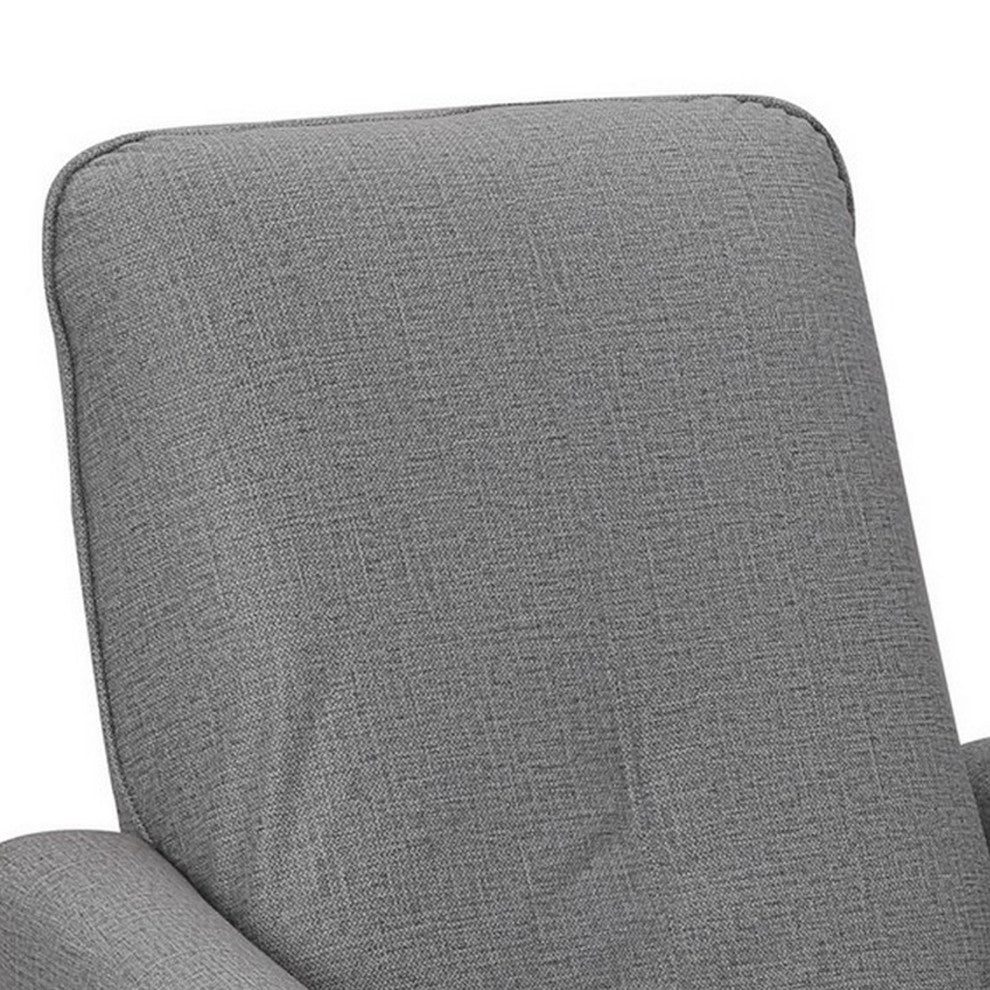 Benzara BM286360 Modern Recliner Chair, Touch Control Button, Gray Fabric