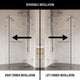 VIGO Monteray 30"D x 30"W x 73"H Frameless Hinged Shower Enclosure, Chrome, Without Base