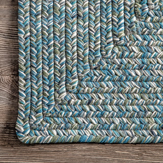 Nuloom Braided Lefebvre Indoor/Outdoor Area Rug, Aqua 3'x5'
