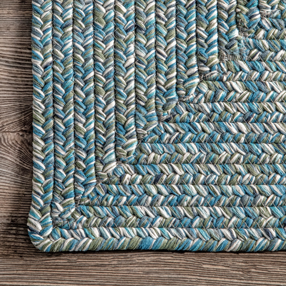 Nuloom Braided Lefebvre Indoor/Outdoor Area Rug, Aqua 3'x5'