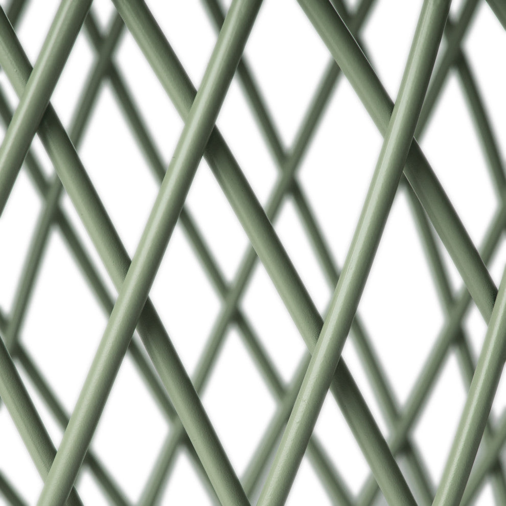 GDF Studio Alameda Outdoor 19" Diameter Lattice Iron Side Table, Matte Green
