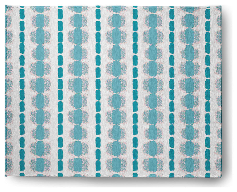 Watercolor Stripe Spring Chenille Rug, Explorer Blue, 8'x10'