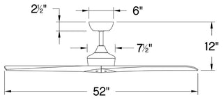 Hinkley Lighting 903752F-NDD Chisel 52" 3 Blade Indoor / Outdoor - Matte White