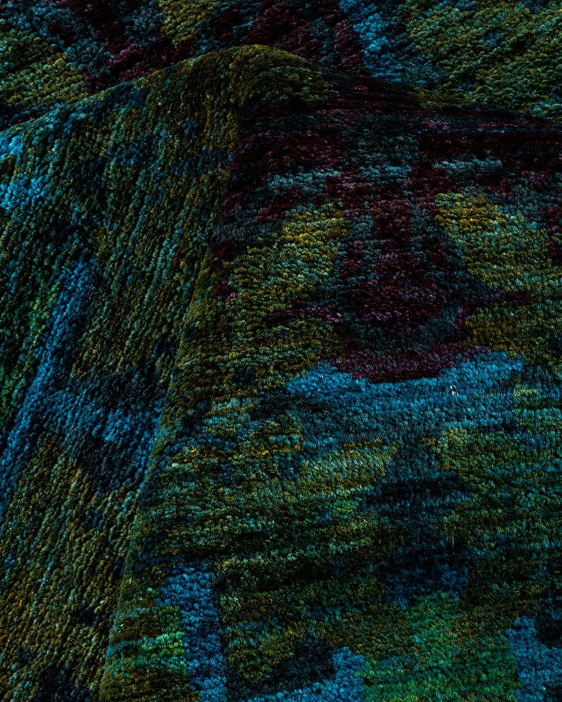 Suzani, One-of-a-Kind Handmade Area Rug Gray, 12' 2" x 11' 9"