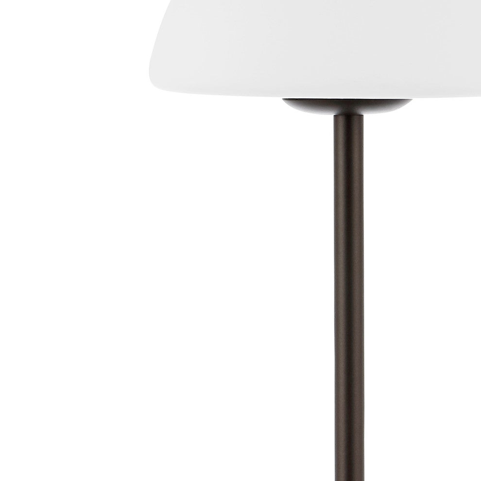 12.5" Modern Minimalist Iron Rechargeable Integrated LED Table Lamp, Black