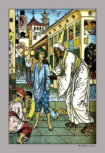 Aladdin Accosted by Magician - Fine Art Giclee Print 24" x 36"