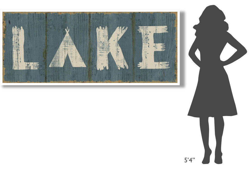 "Lake Lodge V Blue" Digital Paper Print by Sue Schlabach, 77"x32"