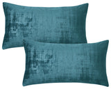 Velvet 2 Piece Lumbar Pillow Cover Set, Deep Teal, 2 Piece, 14"x26