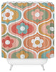 Emanuela Carratoni Vintage Floral Geometry Shower Curtain