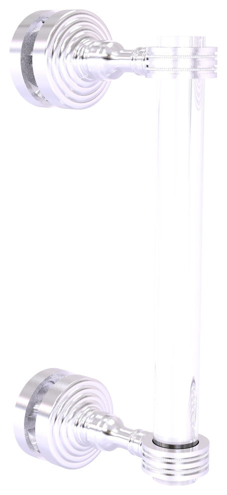 Pacific Grove 8" Dotted Accent Single Side Shower Door Pull, Satin Chrome