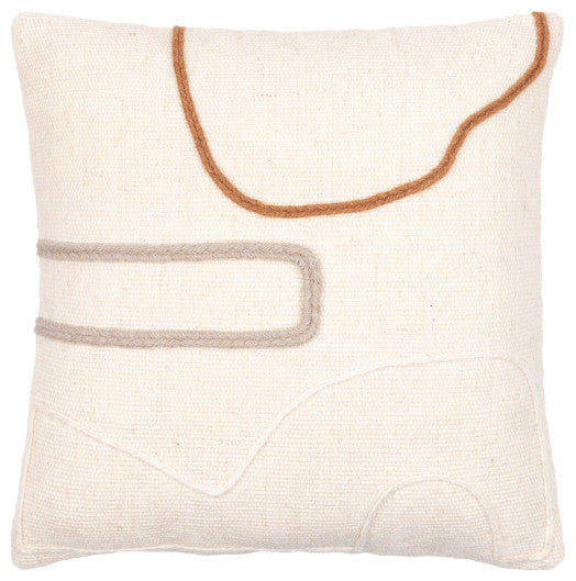 Surya Philip Cream Pillow Cover 22"H X 22"W