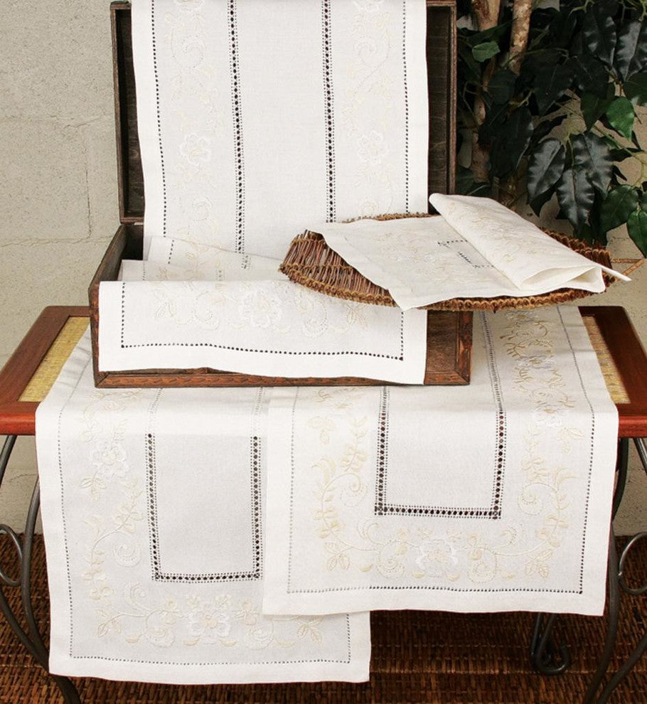 Flora Embroidered Table Runner 16"x34In