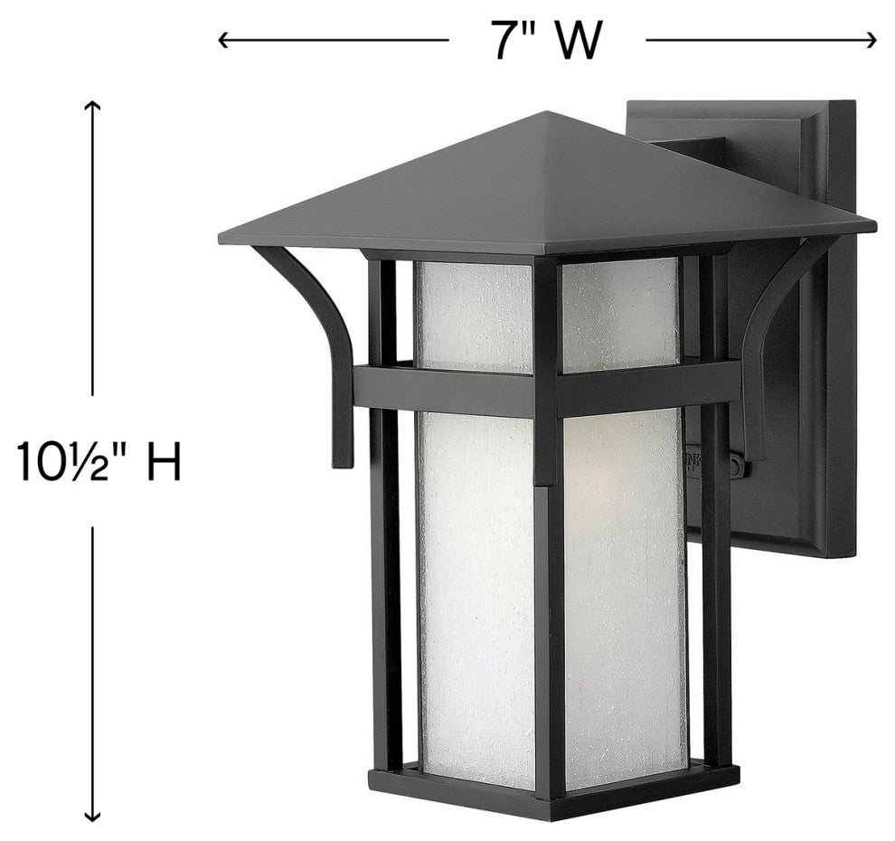 Hinkley Harbor Small Wall Mount Lantern, Satin Black
