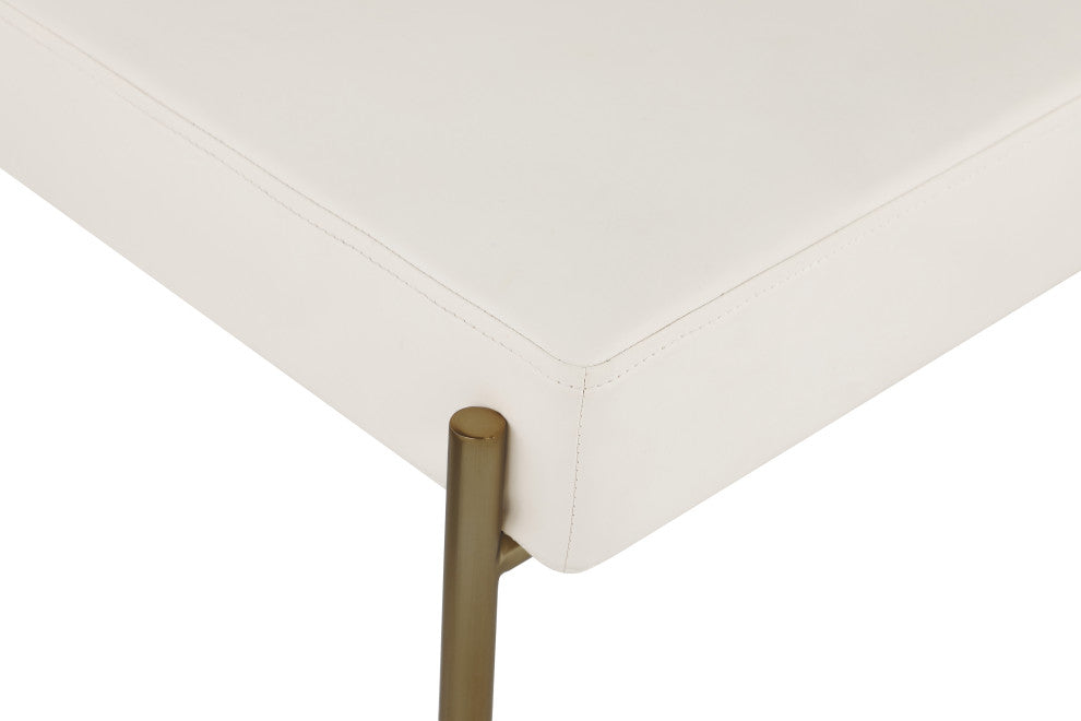 Carly Faux Leather Seat/Boucle Fabric Back Counter Stool, Cream