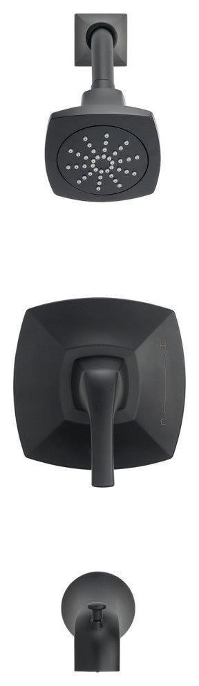 Vaughn Single Handle Tub & Shower Trim Kit 1.75gpm Chrome, Satin Black