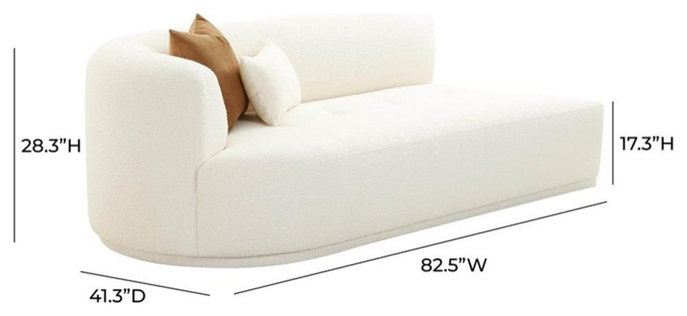 Fickle Cream Boucle Modular Left Arm Facing Loveseat
