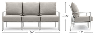Aspen Cushion Outdoor Resort-Grade Sofa, Light Gray