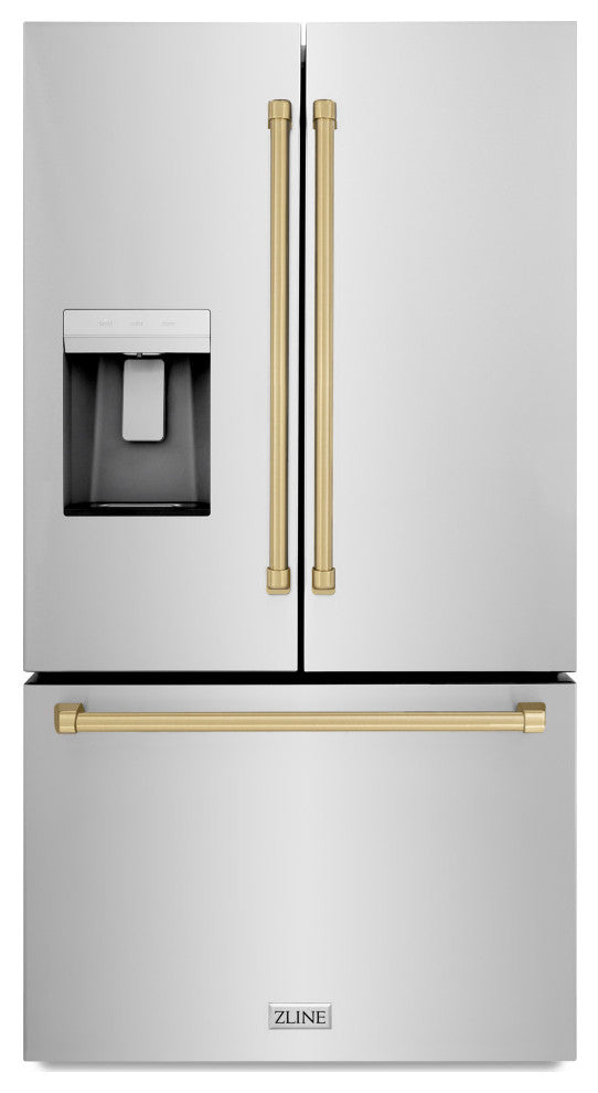 ZLINE 36" Standard Depth Refrigerator With Water, Stainless RSMZ-W-36-CB