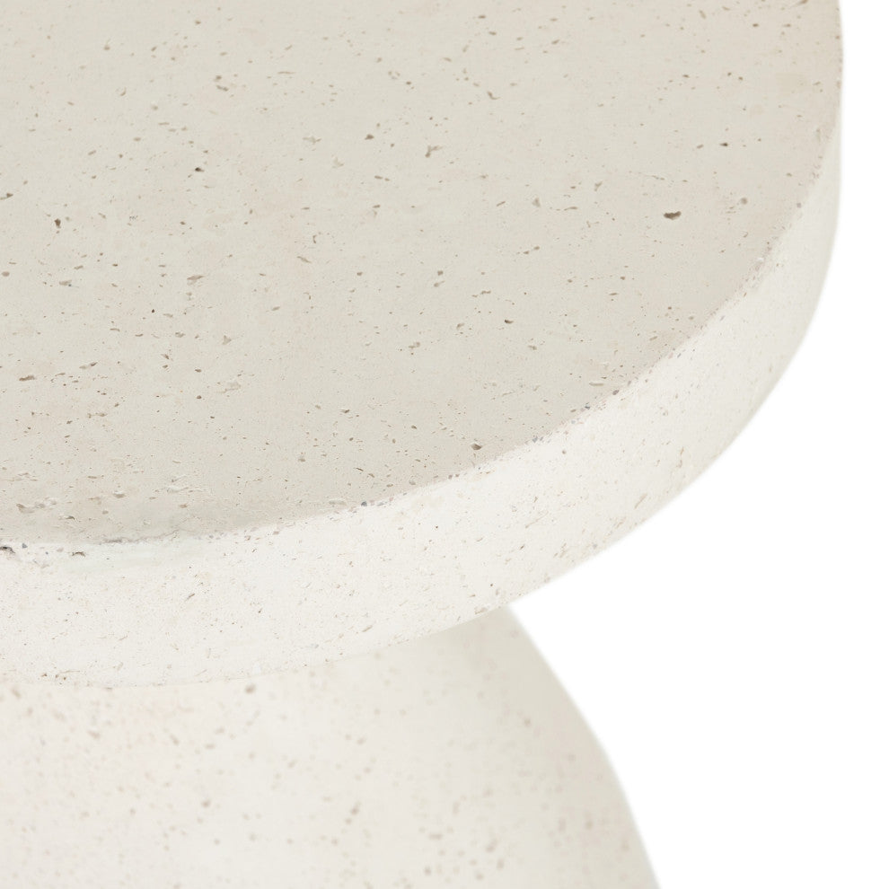 Koda Outdoor End Table-Textured White