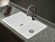 Radius Granite 33-in Drop-In Kitchen Sink Kit in White