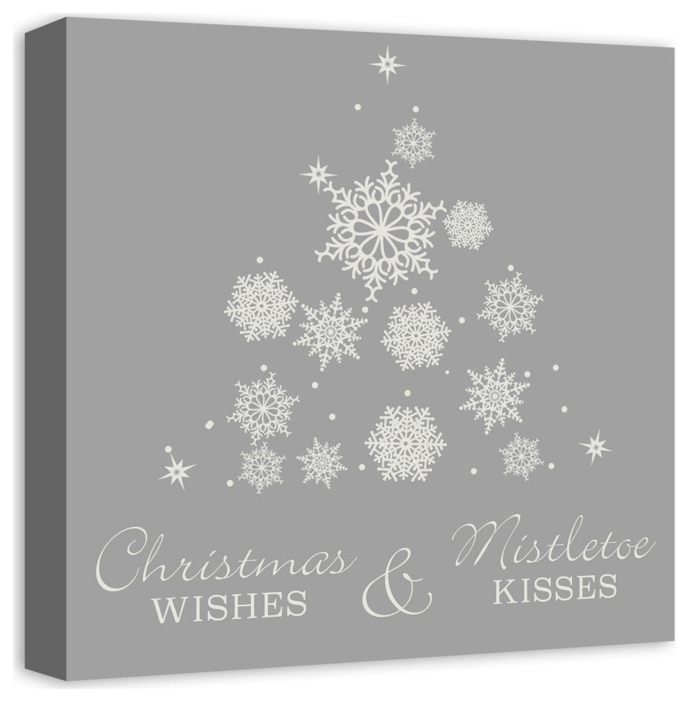 Snowflake Christmas Tree 16x16 Canvas Wall Art