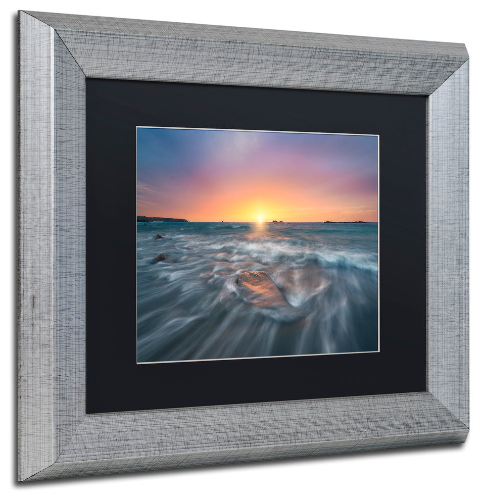 Mathieu Rivrin 'Oceanic Poetry' Matted Framed Art, Silver Frame, Black, 14x11