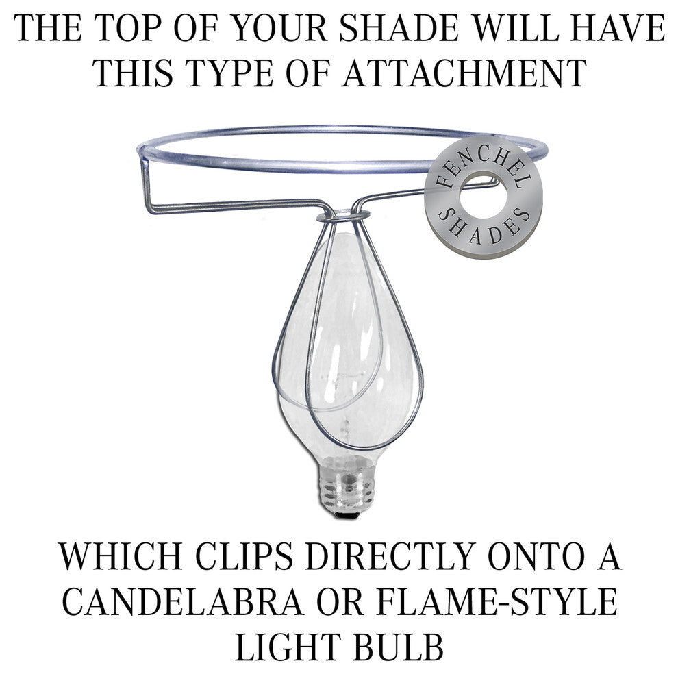Fenchel Shades 4"x5"x6" Flame Clip Attachment Empire Lamp Shade, Linen White