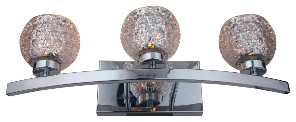 Charlotte 3-Light Bath, Mercury Crystal Ball, Led G9