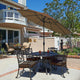 9' Bronze Auto-tilt Crank Lift Aluminum Umbrella, Olefin, Woven Sesame
