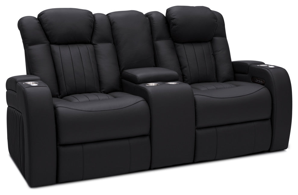 Seatcraft Cavalry Home Theater Seating, Black, Loveseat