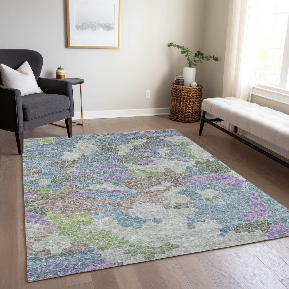 Machine Washable Indoor/Outdoor Chantille ACN1906 Blue 2'6" x 3'10" Rug