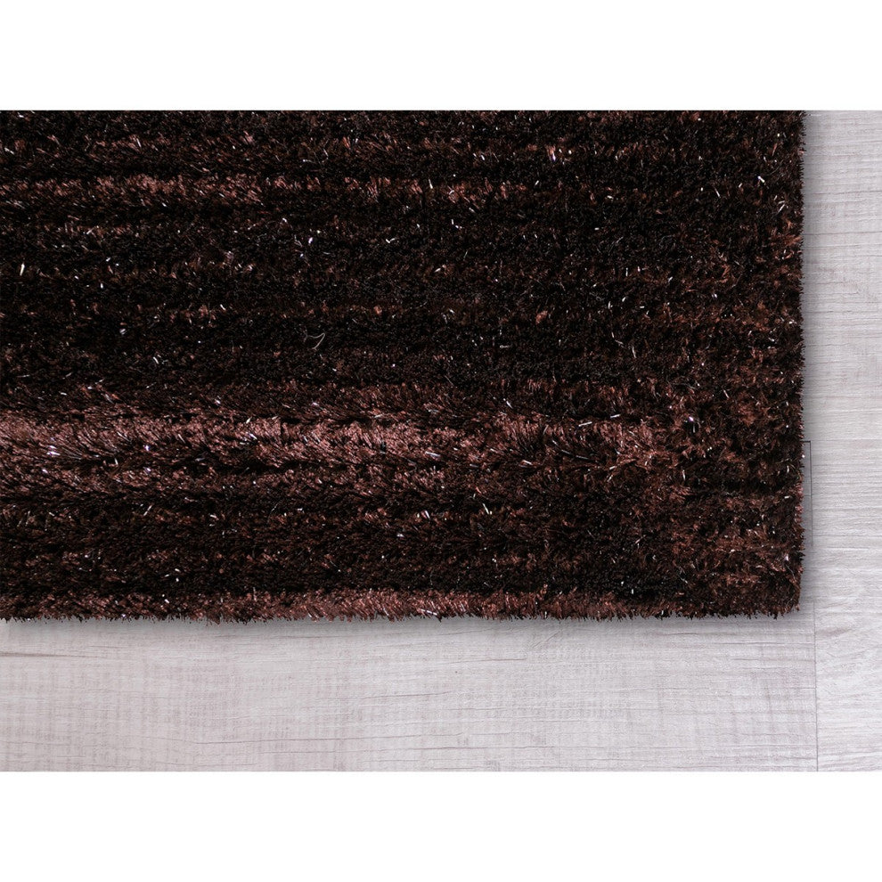 2" x 8" Dark Brown Modern Shimmery Runner Rug