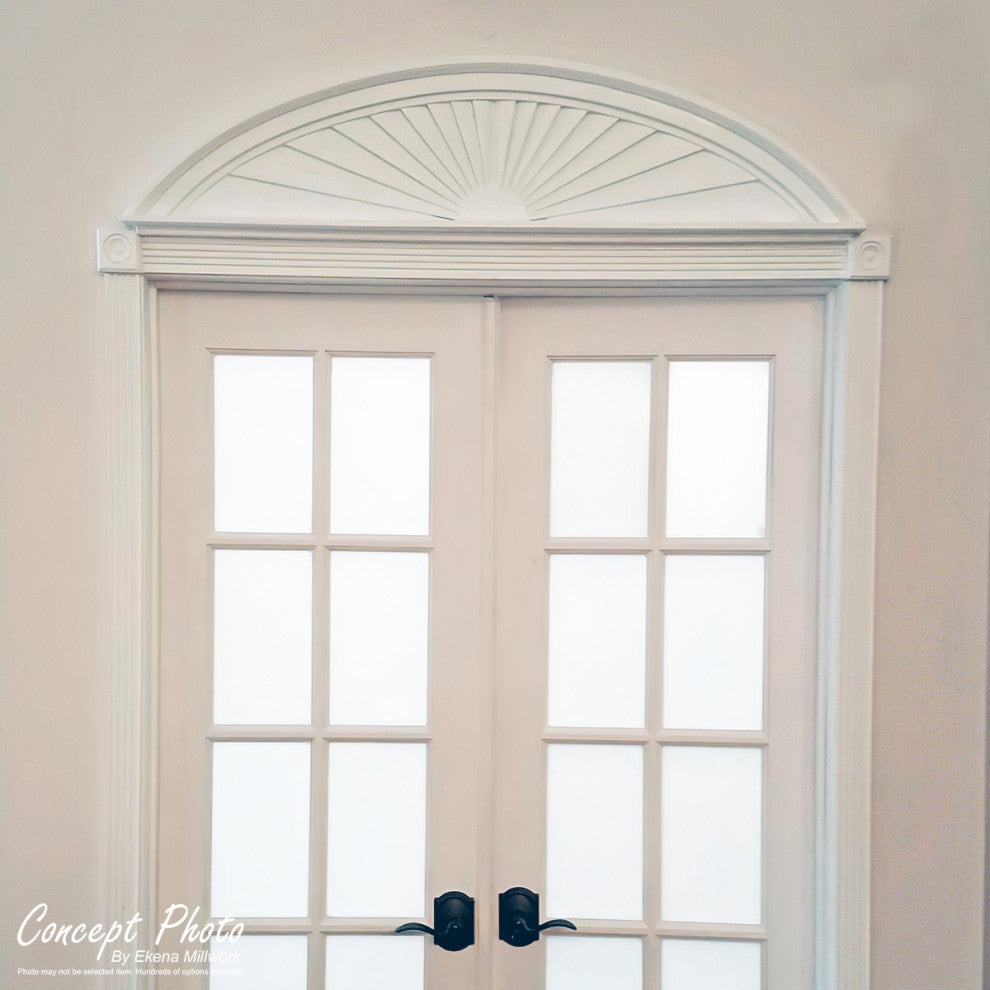 36"W x 18"H x 2"P Half Round Spoked Pediment
