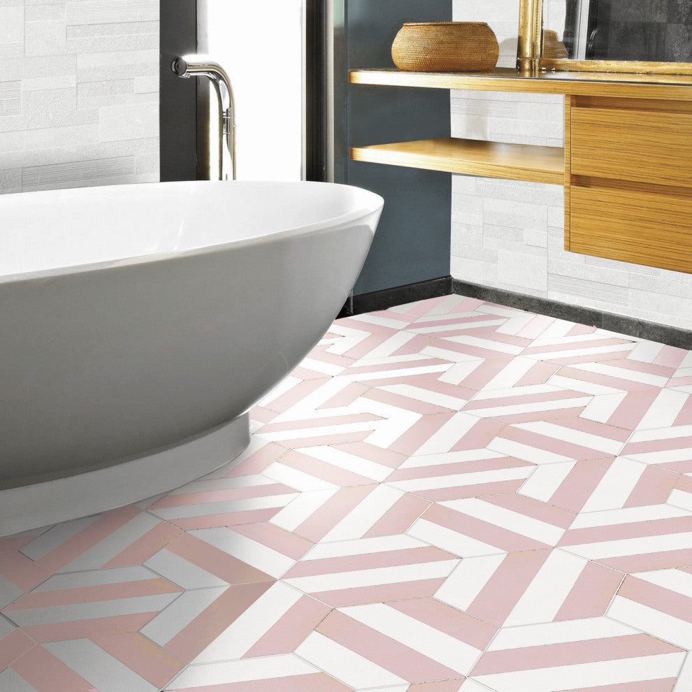 Porto Capri Hex Rose Porcelain Floor and Wall Tile