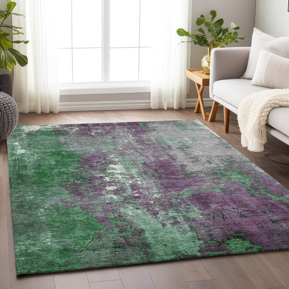 Machine Washable Indoor/Outdoor Chantille ACN1870 Emerald 2'6" x 3'10" Rug