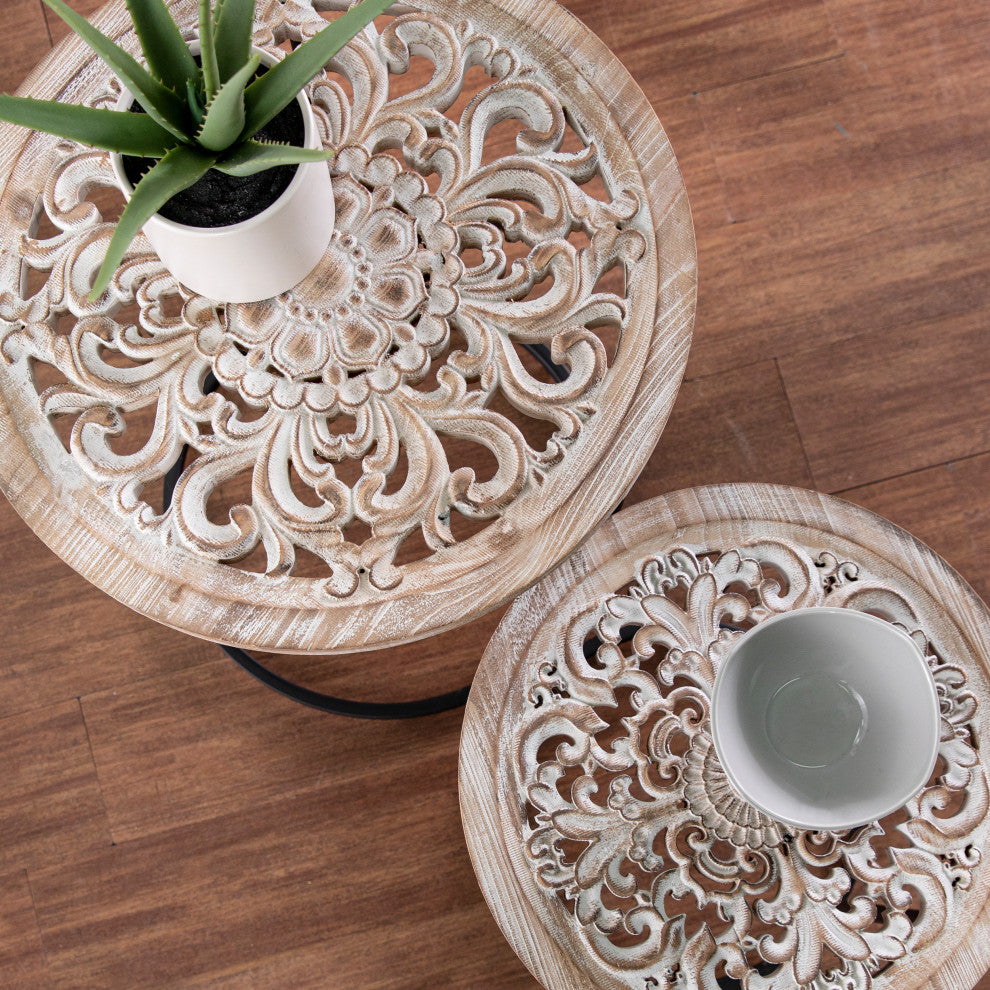 Ada Round Accent Tables 2-Piece Set