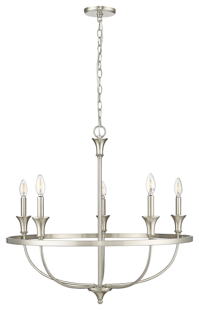 5 Light 29.1 in. Brushed Nickel Chandelier
