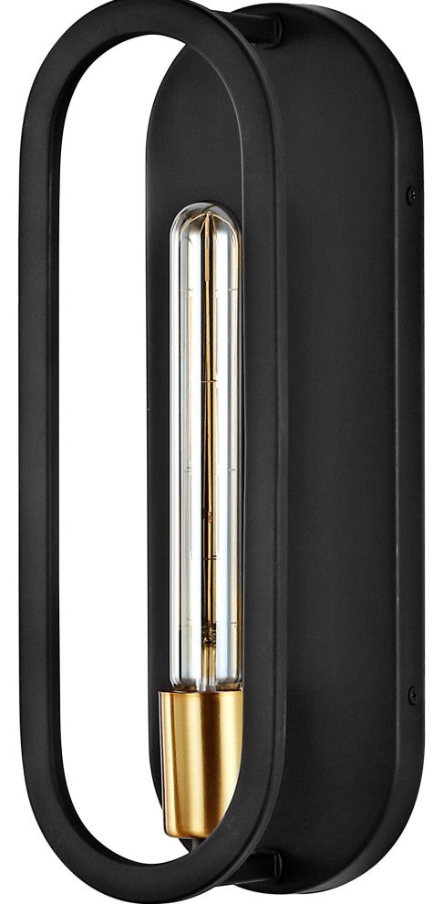 Emilia 4.75" 1-Light Modern Bohemian Iron LED Sconce, Black