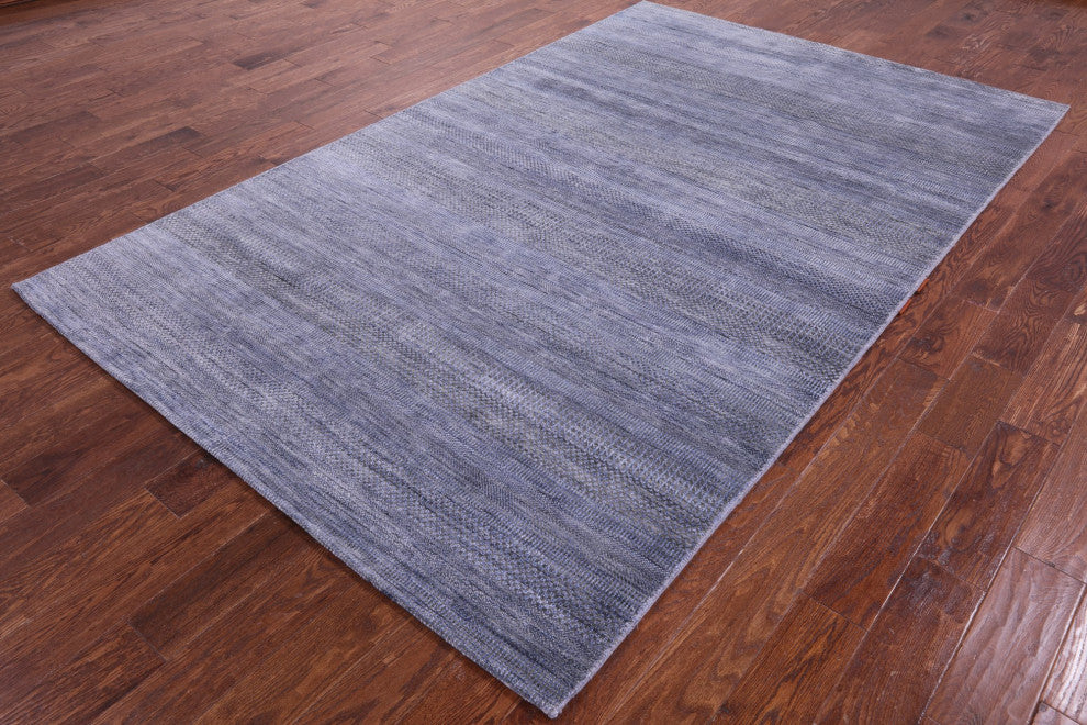 6' 1" X 9' 9" Wool and Silk Hand-Knotted Savannah Grass Rug Q11928