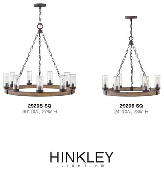 Hinkley Lighting 29208 Sawyer 120v 9 Light 30"W Outdoor Wrought - Black