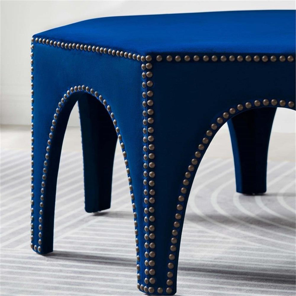 Victory Performance Velvet Ottoman, Navy